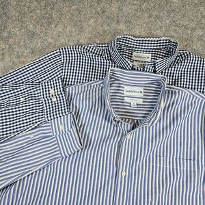 Set of 2 of Saddlebred XL Classic Fit Mens Long Sleeve Button Down Shirts